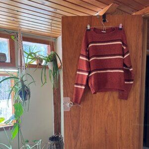 Burnt Orange/Red striped Sweater